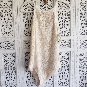 NWT, Eyeshadow Crochet Bodysuit Medium